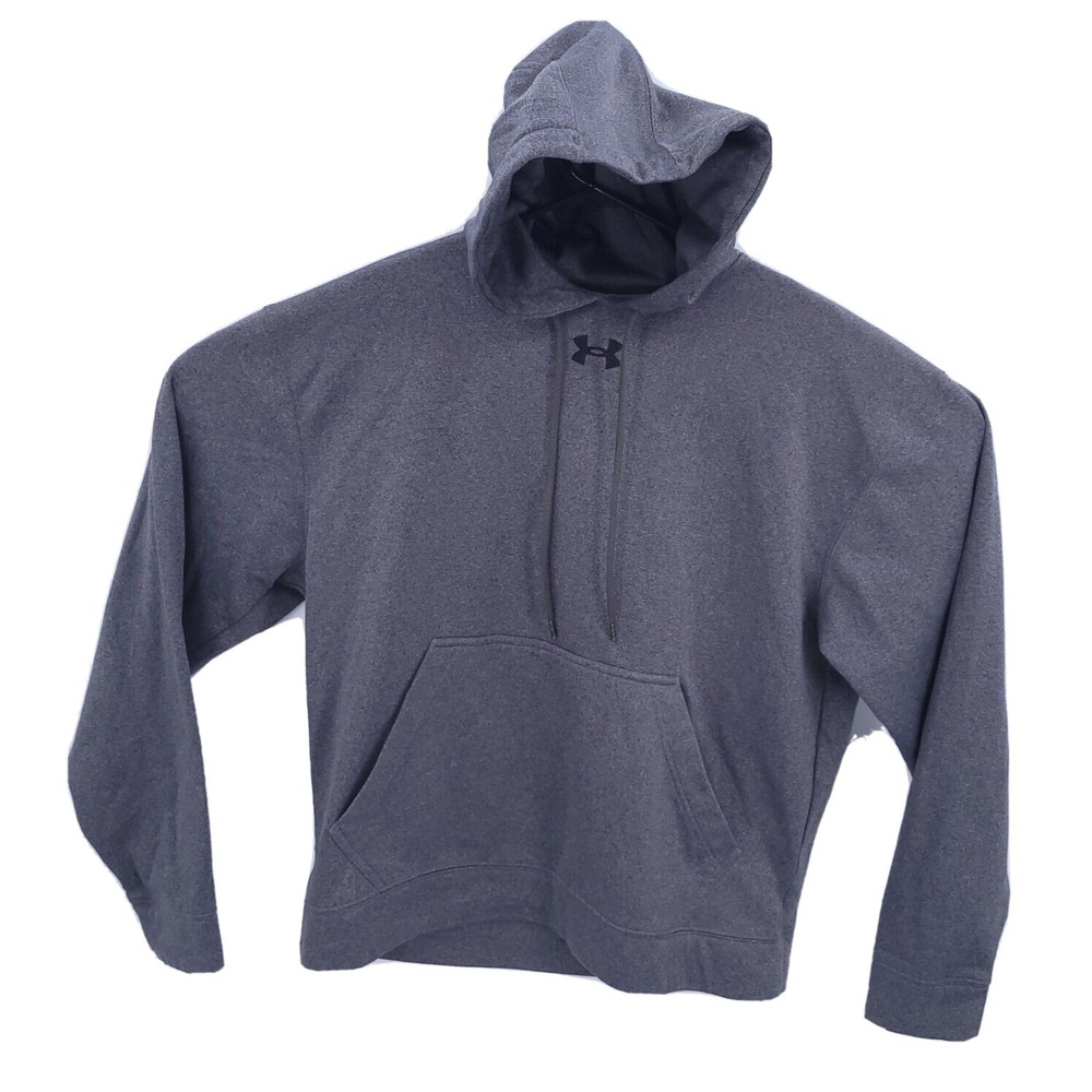 Under Armour Hoodie Mens Small Gray Armour Fleece Loose Fit‎ Pullover Sweatshirt